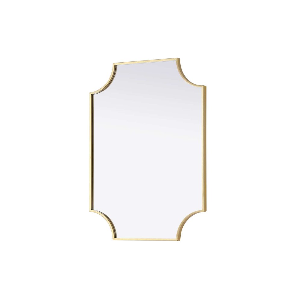 Notched Metal Mirror 22x30 inch in Brass