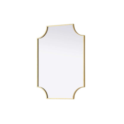 Notched Metal Mirror 22x30 inch in Brass