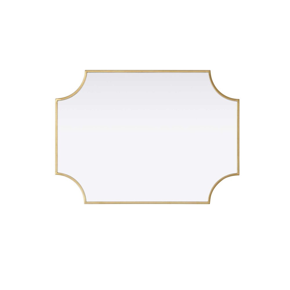 Notched Metal Mirror 22x30 inch in Brass