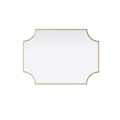Notched Metal Mirror 22x30 inch in Brass