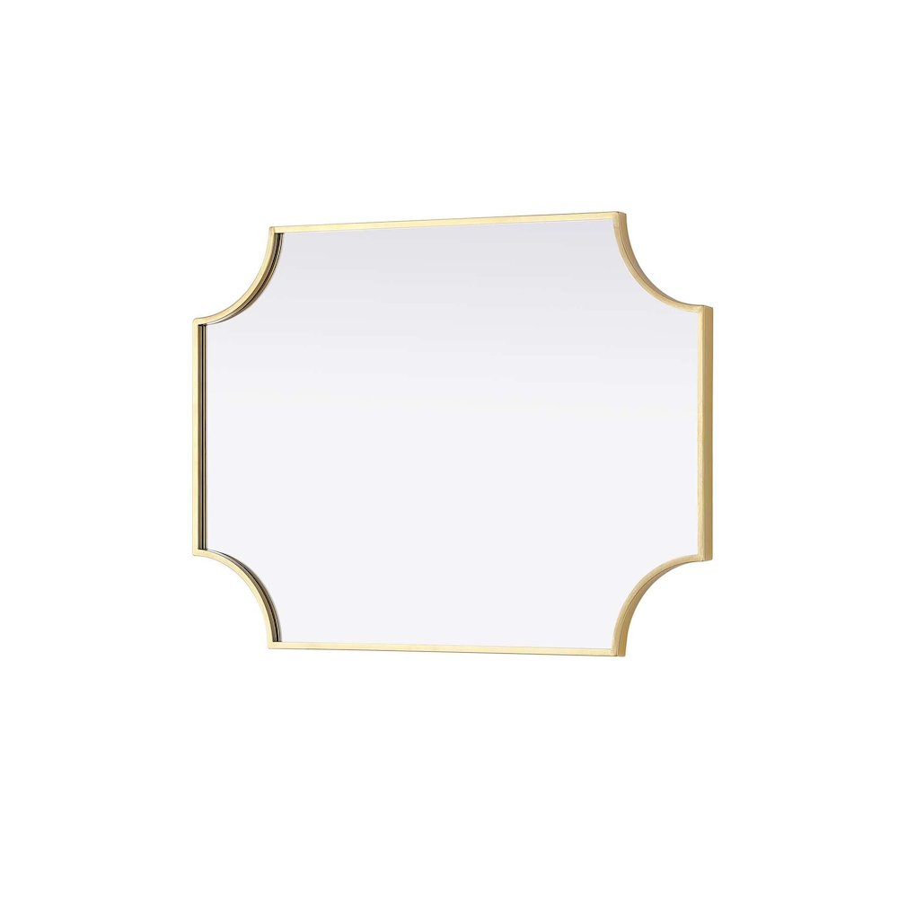 Notched Metal Mirror 22x30 inch in Brass