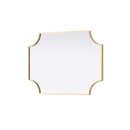 Notched Metal Mirror 22x30 inch in Brass
