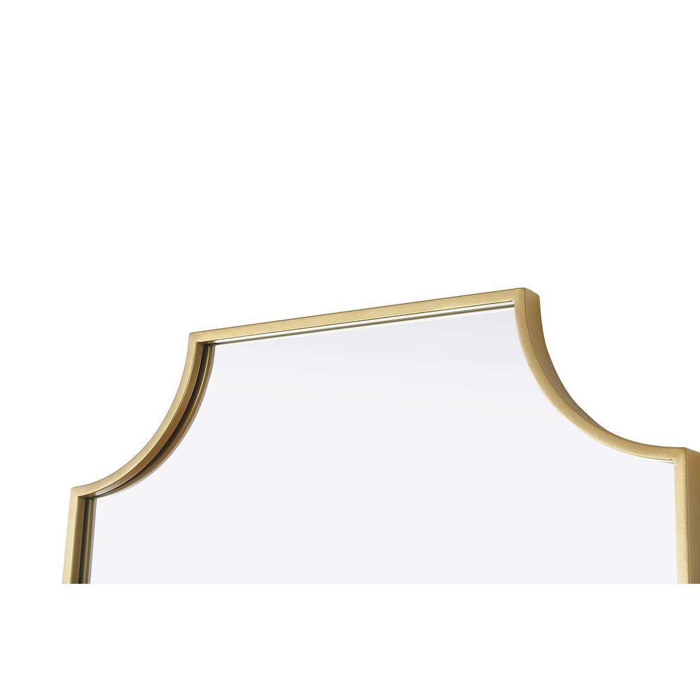 Notched Metal Mirror 22x30 inch in Brass