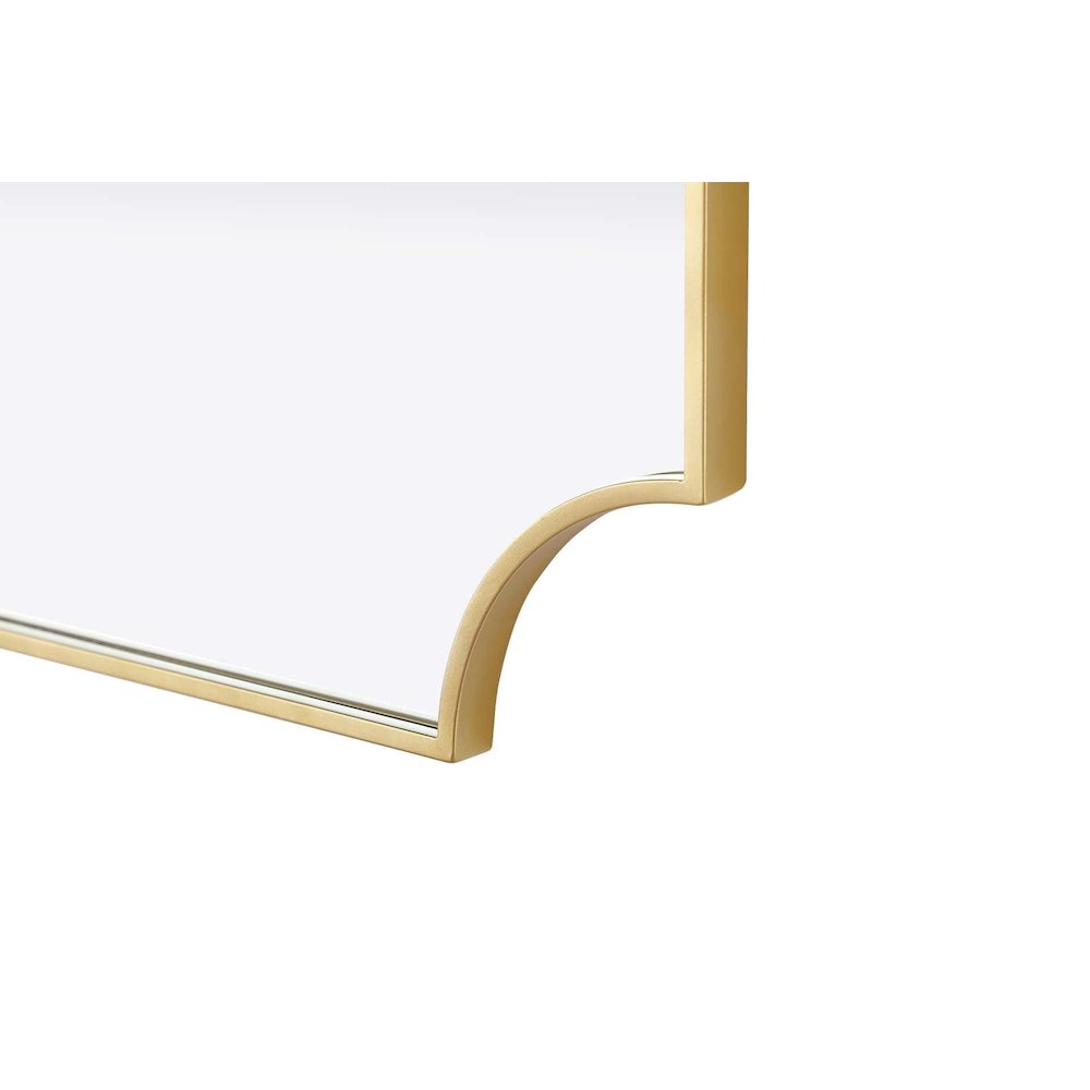 Notched Metal Mirror 22x30 inch in Brass