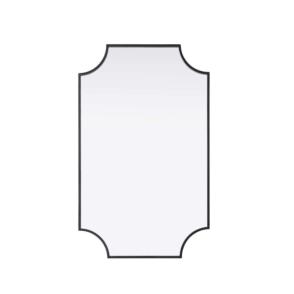 Notched Metal Mirror 22x36 inch in Black