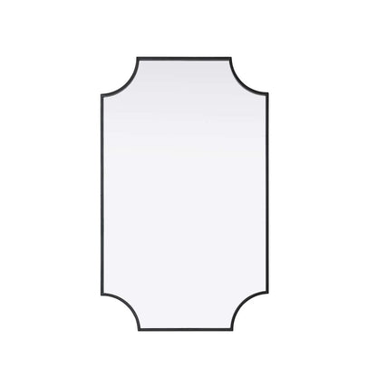 Notched Metal Mirror 22x36 inch in Black