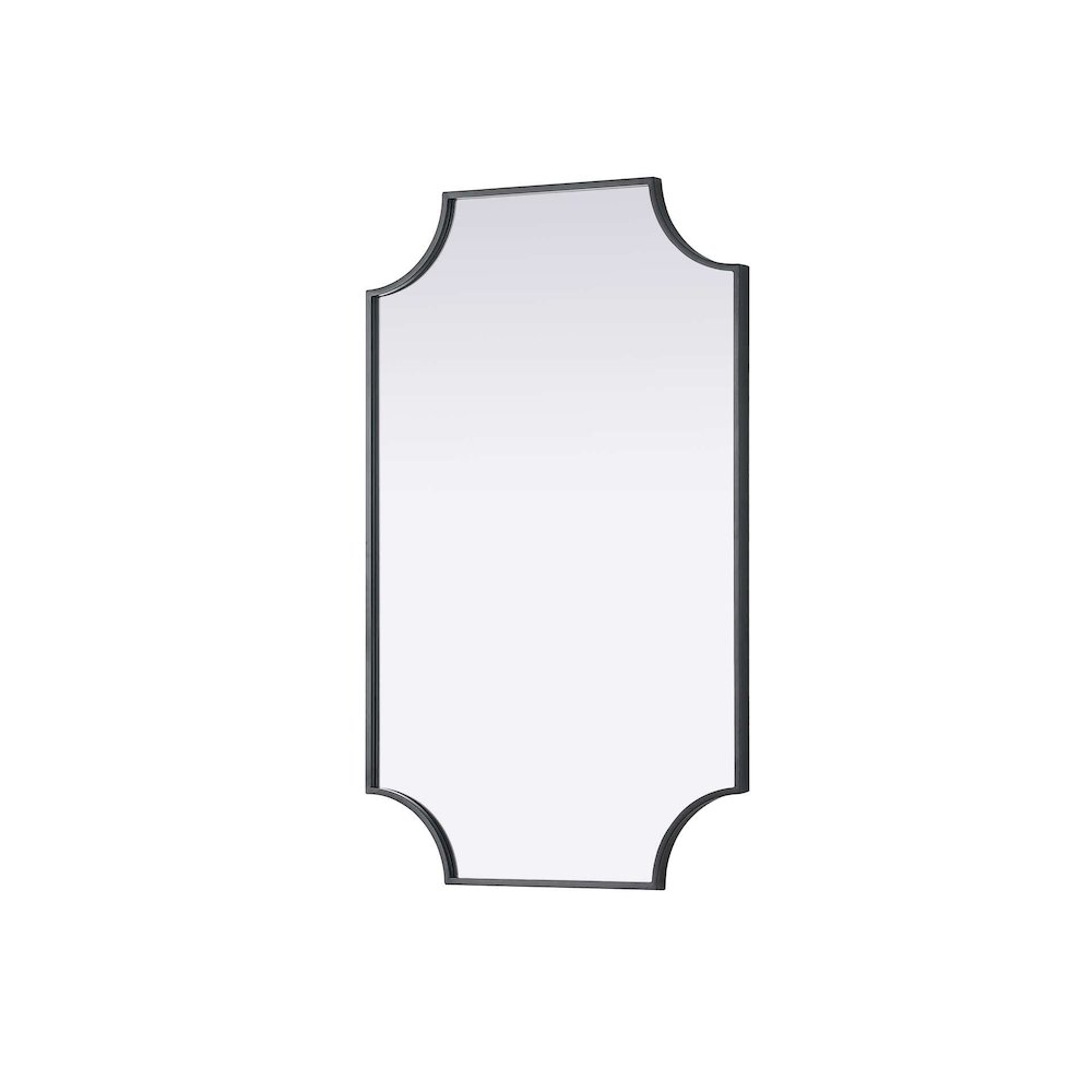 Notched Metal Mirror 22x36 inch in Black