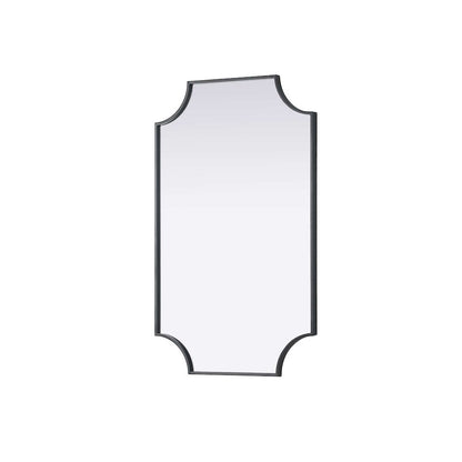 Notched Metal Mirror 22x36 inch in Black