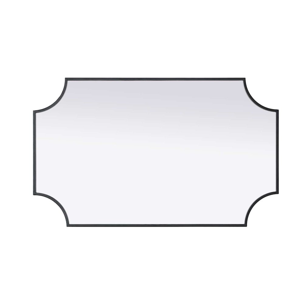 Notched Metal Mirror 22x36 inch in Black