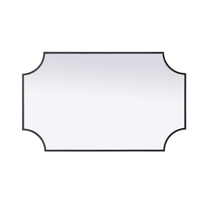 Notched Metal Mirror 22x36 inch in Black