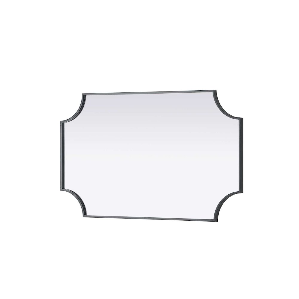 Notched Metal Mirror 22x36 inch in Black