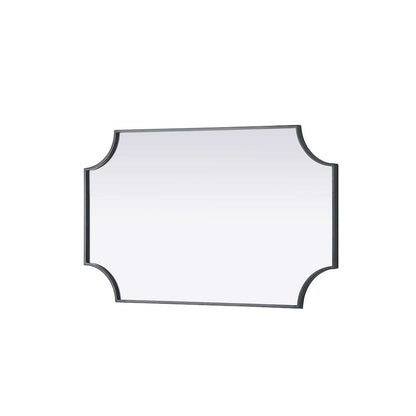 Notched Metal Mirror 22x36 inch in Black
