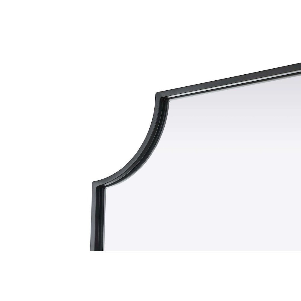 Notched Metal Mirror 22x36 inch in Black