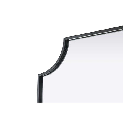 Notched Metal Mirror 22x36 inch in Black