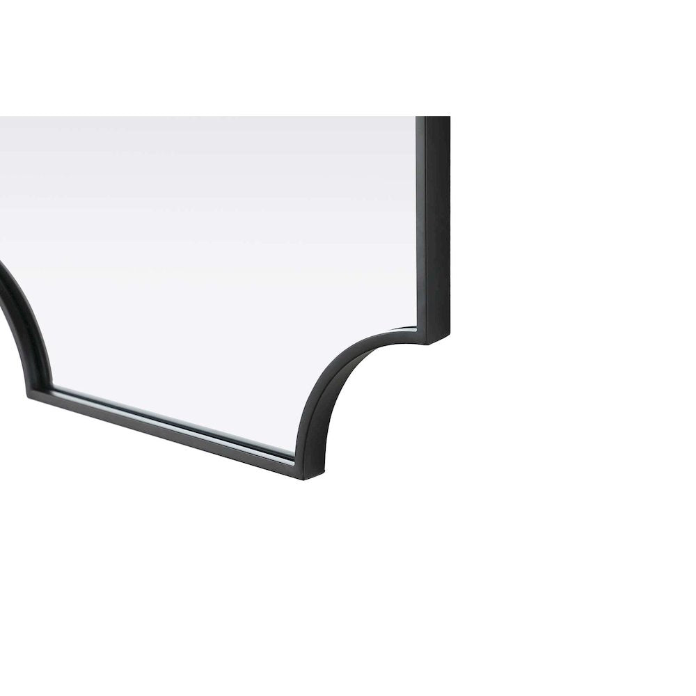 Notched Metal Mirror 22x36 inch in Black