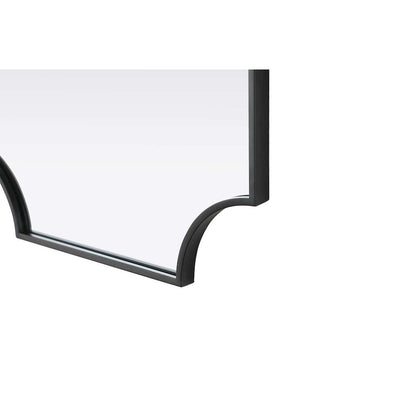 Notched Metal Mirror 22x36 inch in Black