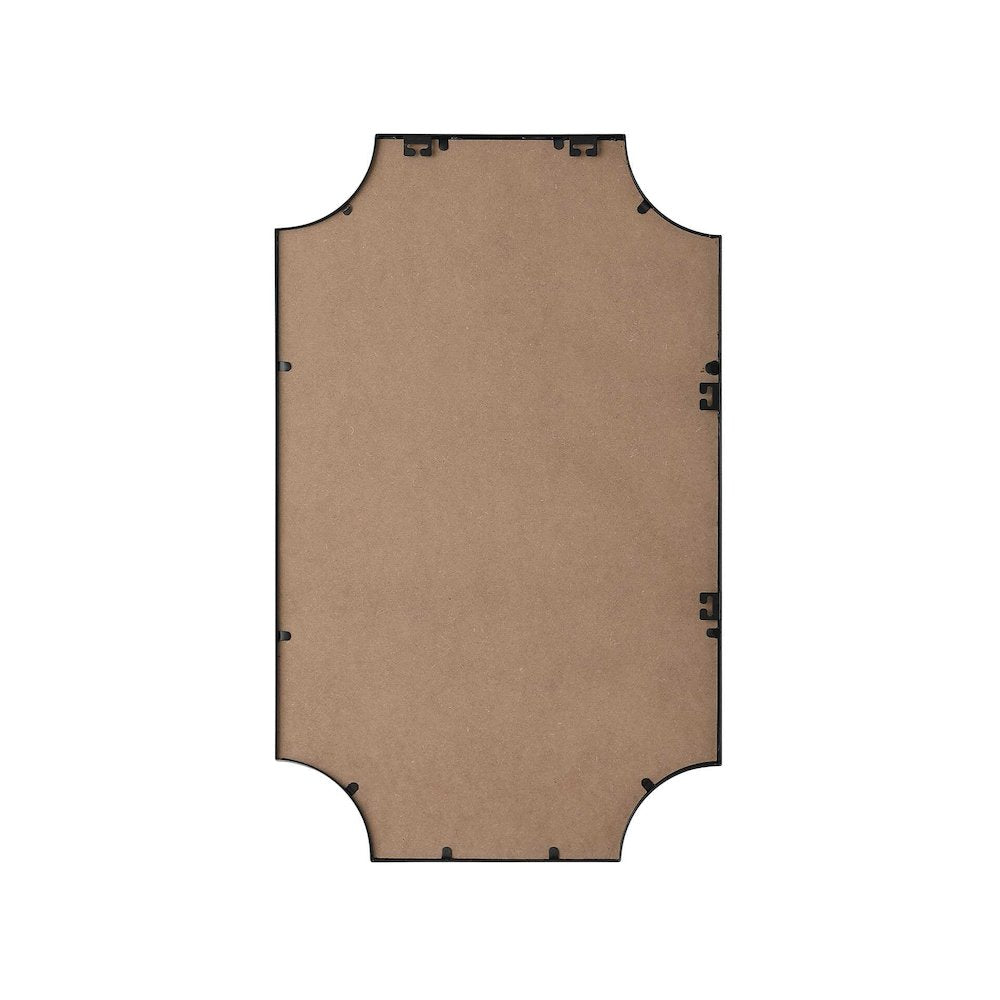 Notched Metal Mirror 22x36 inch in Black
