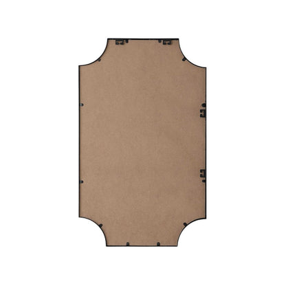 Notched Metal Mirror 22x36 inch in Black
