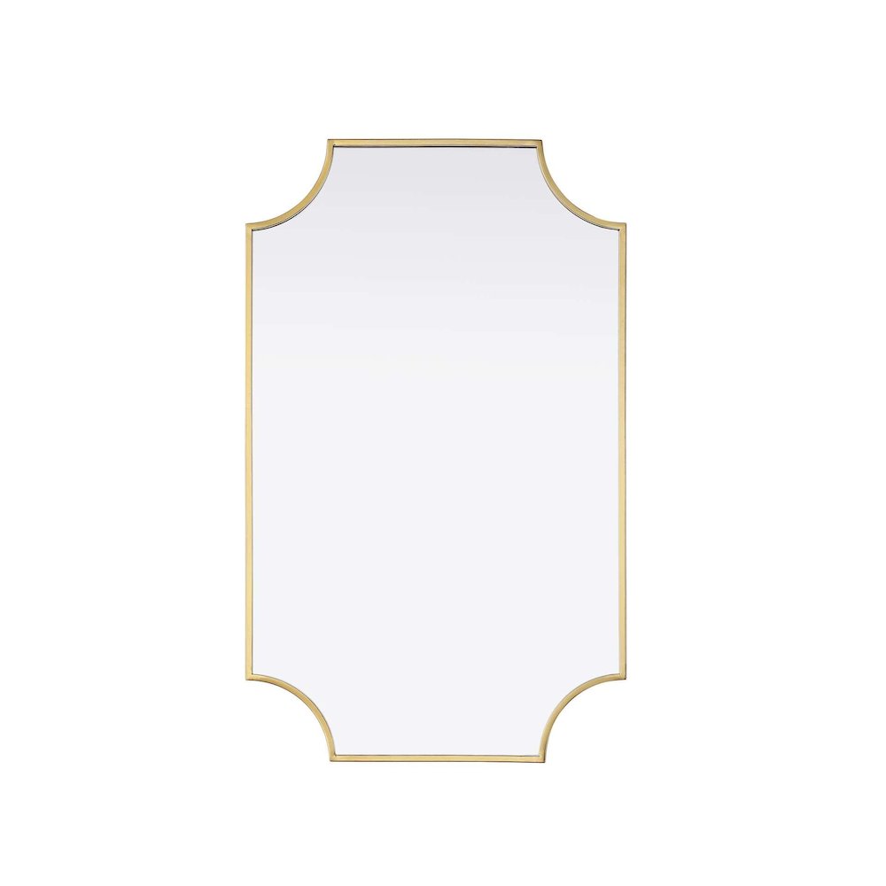 Notched Metal Mirror 22x36 inch in Brass