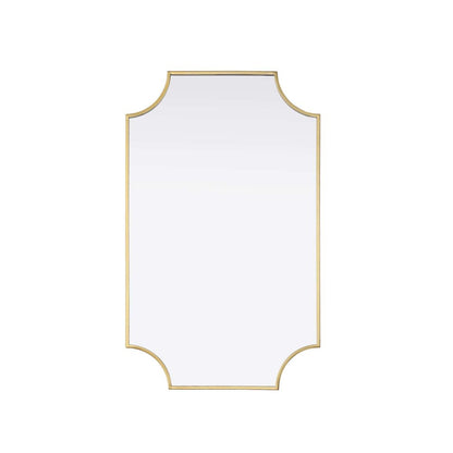 Notched Metal Mirror 22x36 inch in Brass