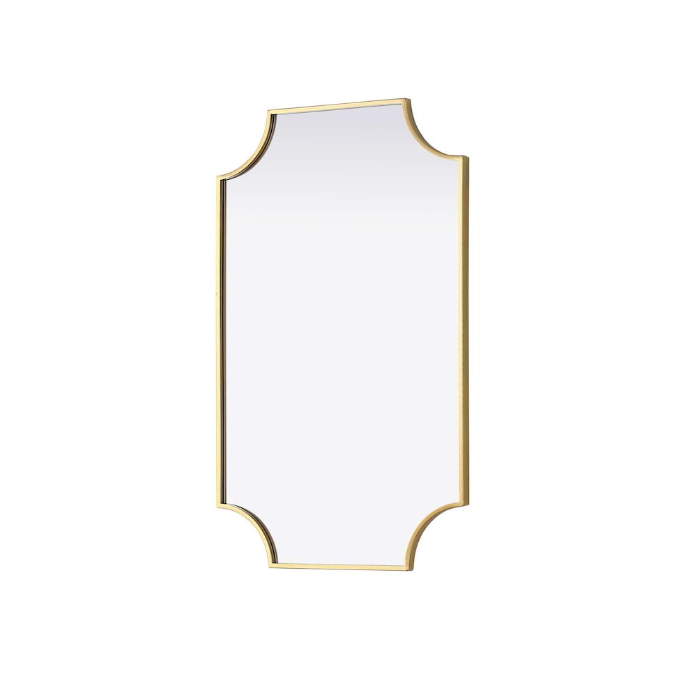Notched Metal Mirror 22x36 inch in Brass