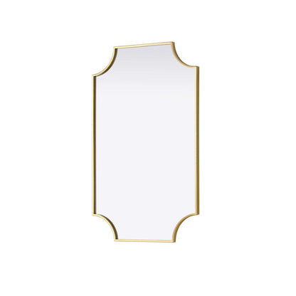 Notched Metal Mirror 22x36 inch in Brass
