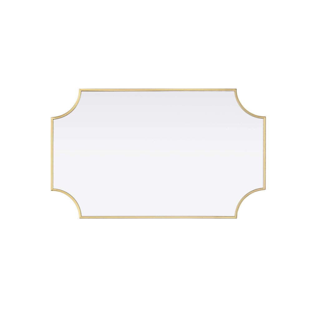 Notched Metal Mirror 22x36 inch in Brass