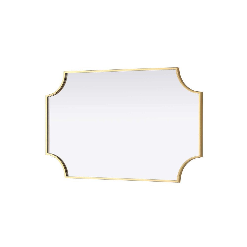 Notched Metal Mirror 22x36 inch in Brass