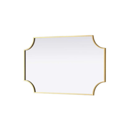 Notched Metal Mirror 22x36 inch in Brass