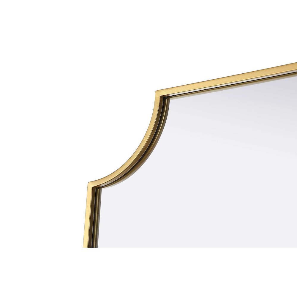 Notched Metal Mirror 22x36 inch in Brass