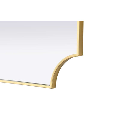 Notched Metal Mirror 22x36 inch in Brass