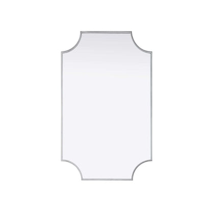 Notched Metal Mirror 22x36 inch in Silver