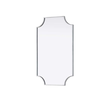 Notched Metal Mirror 22x36 inch in Silver