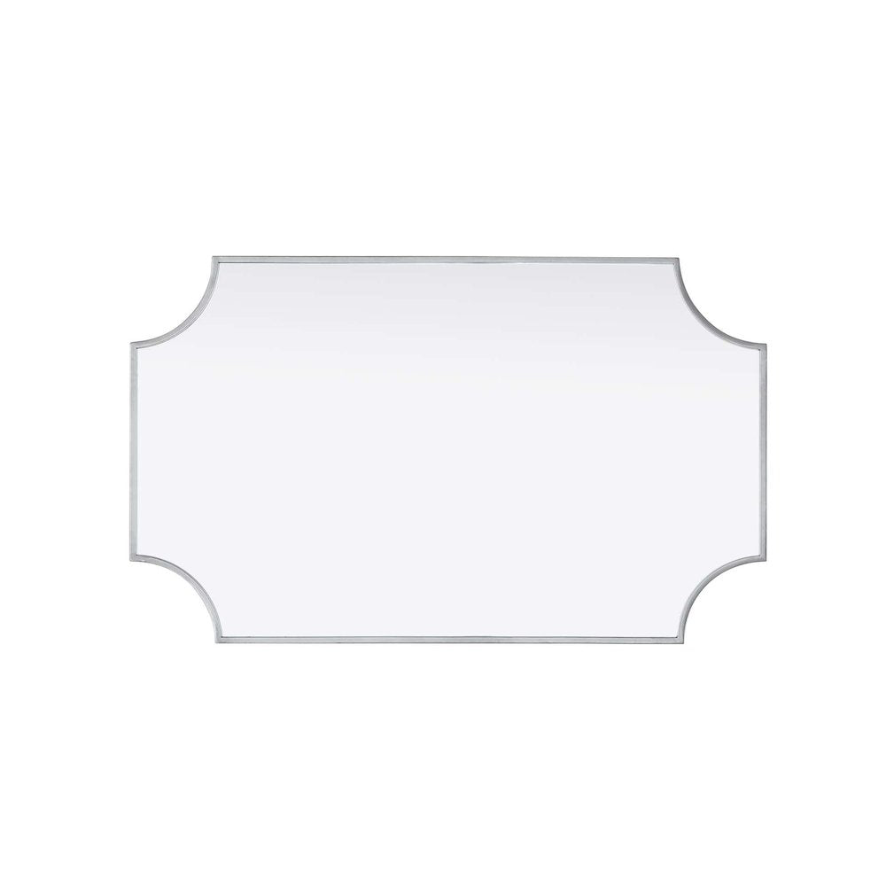 Notched Metal Mirror 22x36 inch in Silver