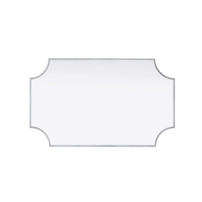 Notched Metal Mirror 22x36 inch in Silver