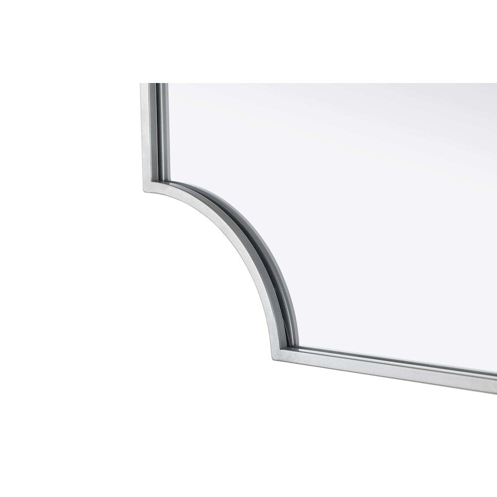 Notched Metal Mirror 22x36 inch in Silver