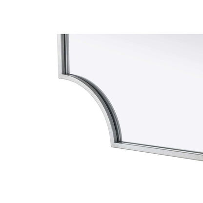 Notched Metal Mirror 22x36 inch in Silver