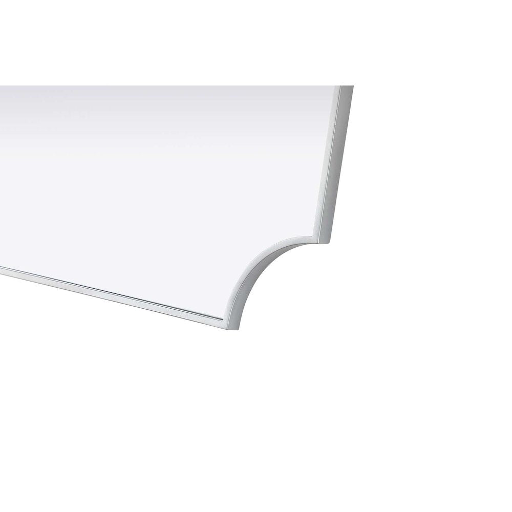 Notched Metal Mirror 22x36 inch in Silver