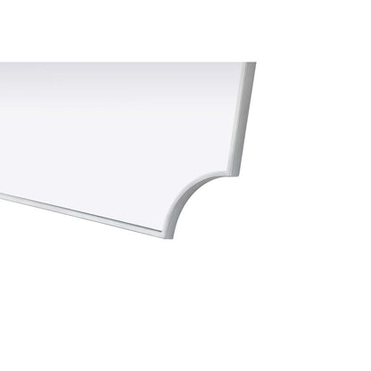 Notched Metal Mirror 22x36 inch in Silver
