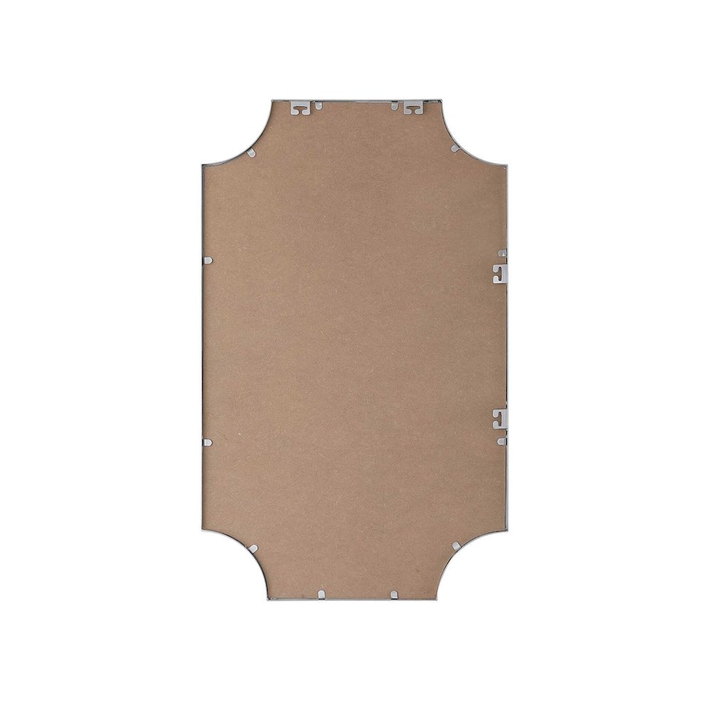 Notched Metal Mirror 22x36 inch in Silver