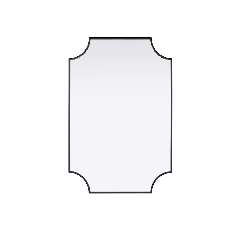 Notched Metal Mirror 24x36 inch in Black