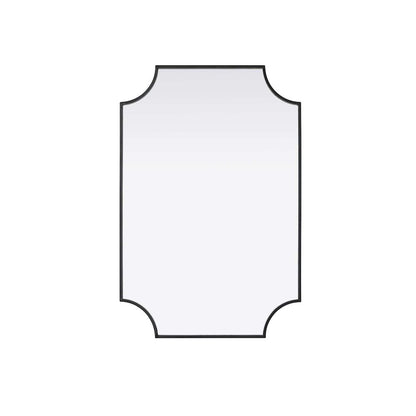 Notched Metal Mirror 24x36 inch in Black