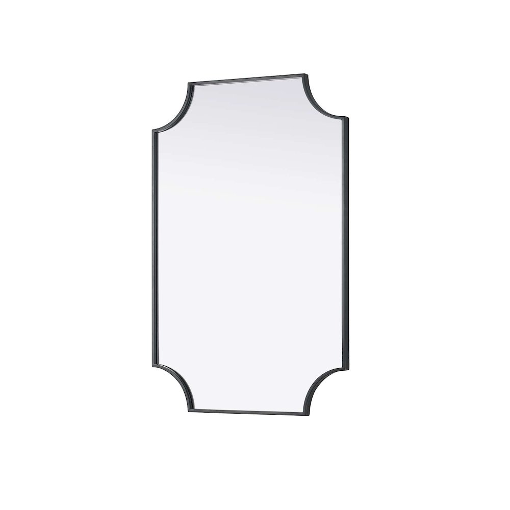 Notched Metal Mirror 24x36 inch in Black