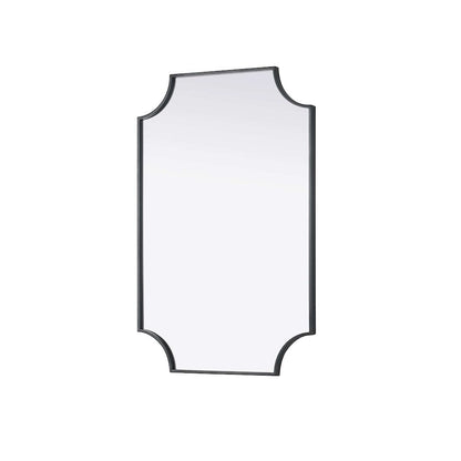 Notched Metal Mirror 24x36 inch in Black