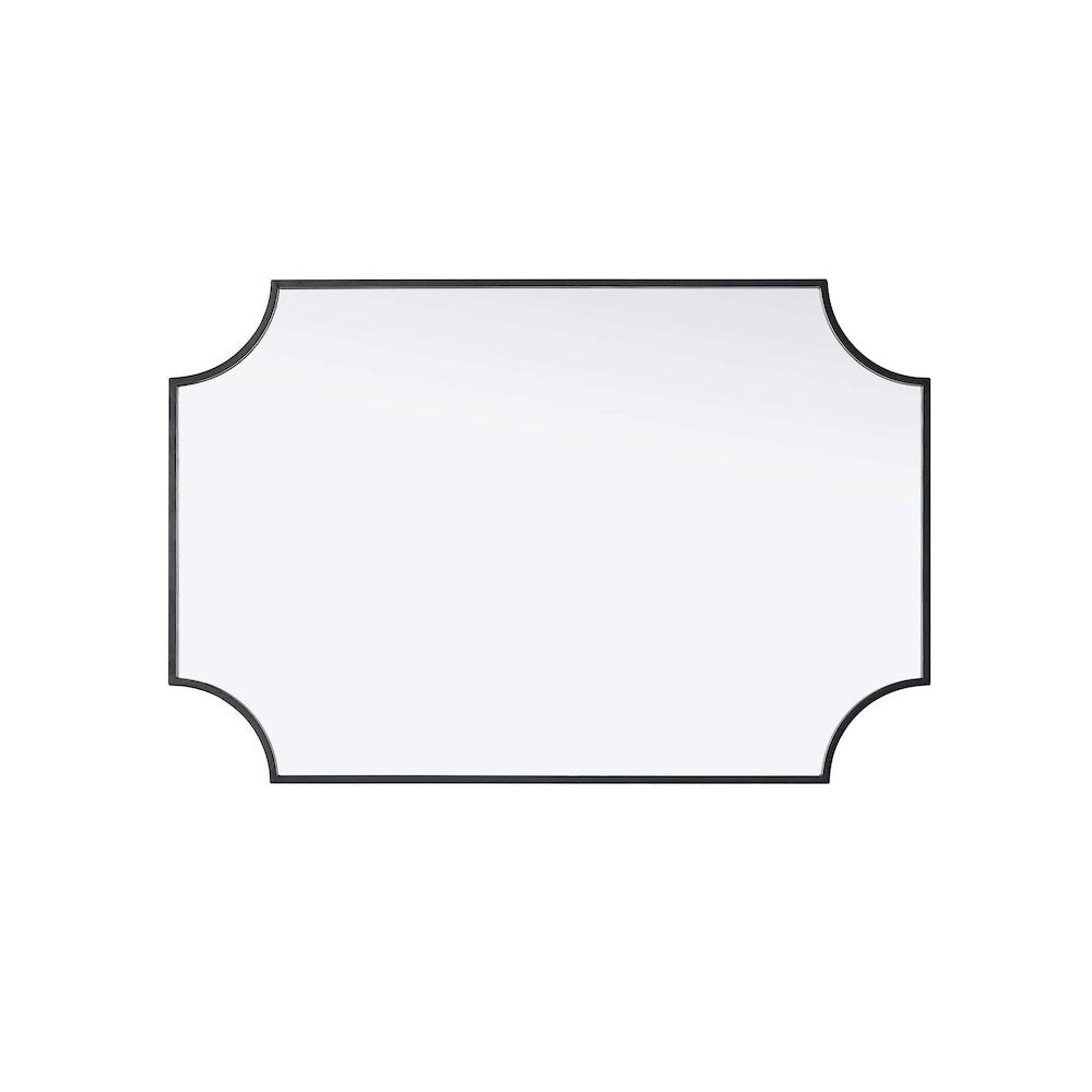 Notched Metal Mirror 24x36 inch in Black