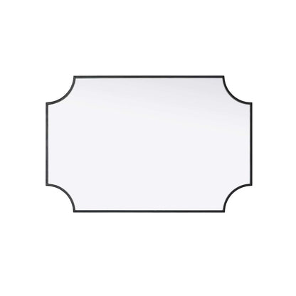 Notched Metal Mirror 24x36 inch in Black