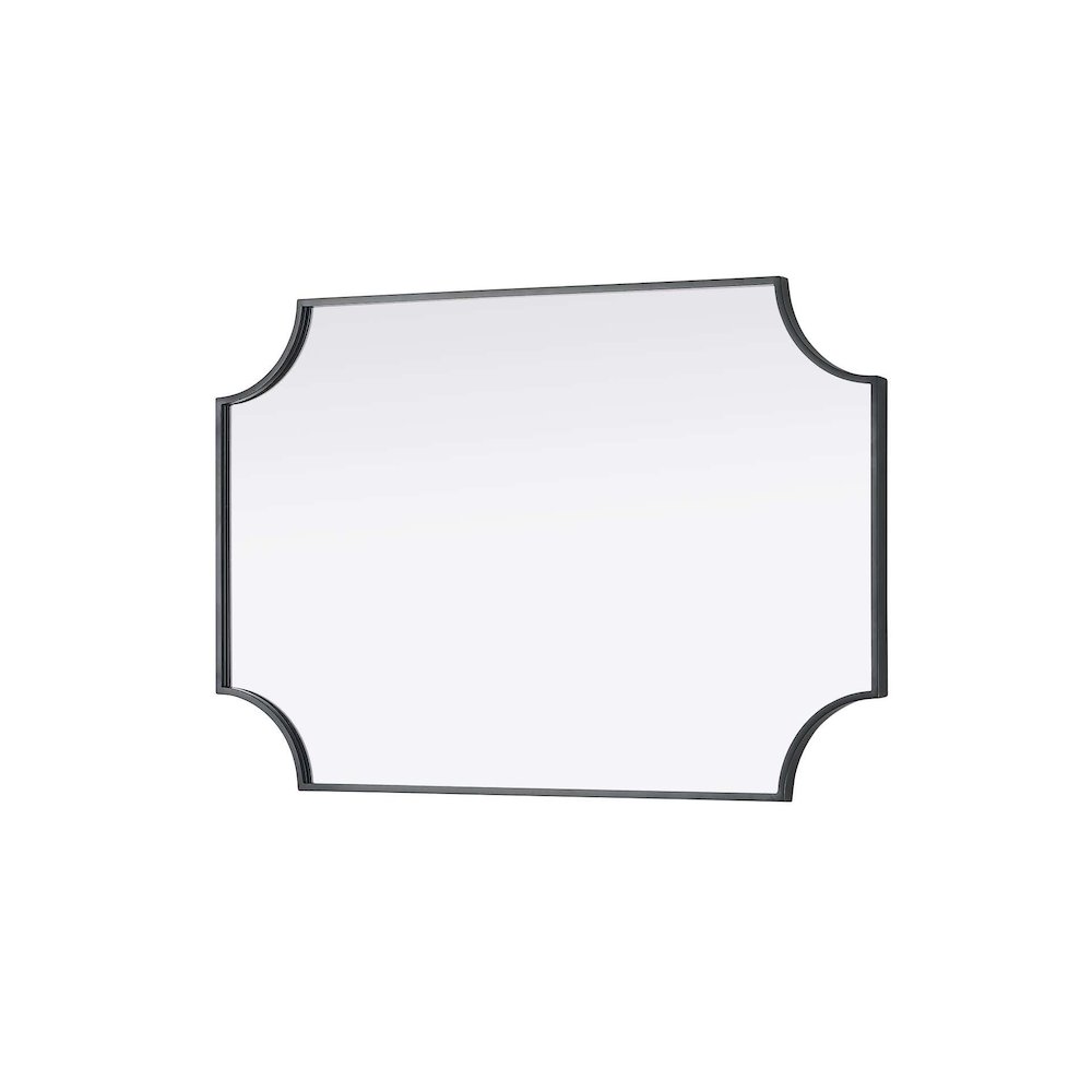 Notched Metal Mirror 24x36 inch in Black
