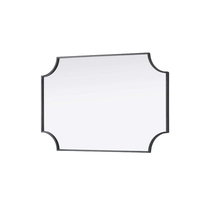 Notched Metal Mirror 24x36 inch in Black