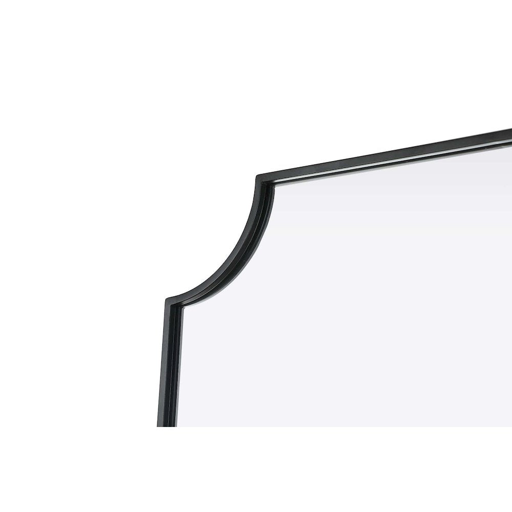 Notched Metal Mirror 24x36 inch in Black