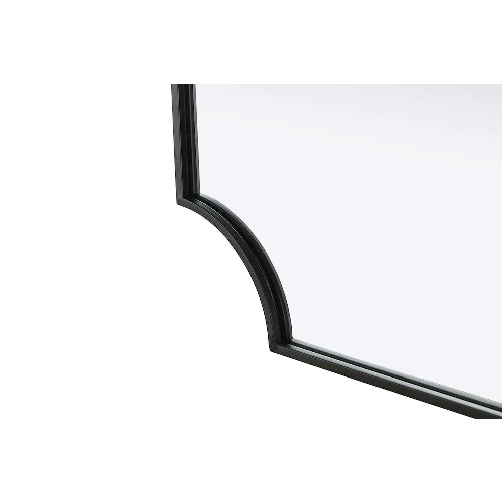 Notched Metal Mirror 24x36 inch in Black